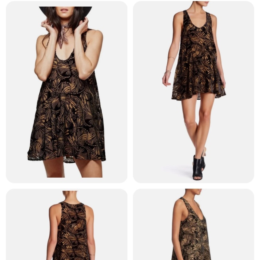 Free People Ellie Velvet Burnout Mini Dress size small